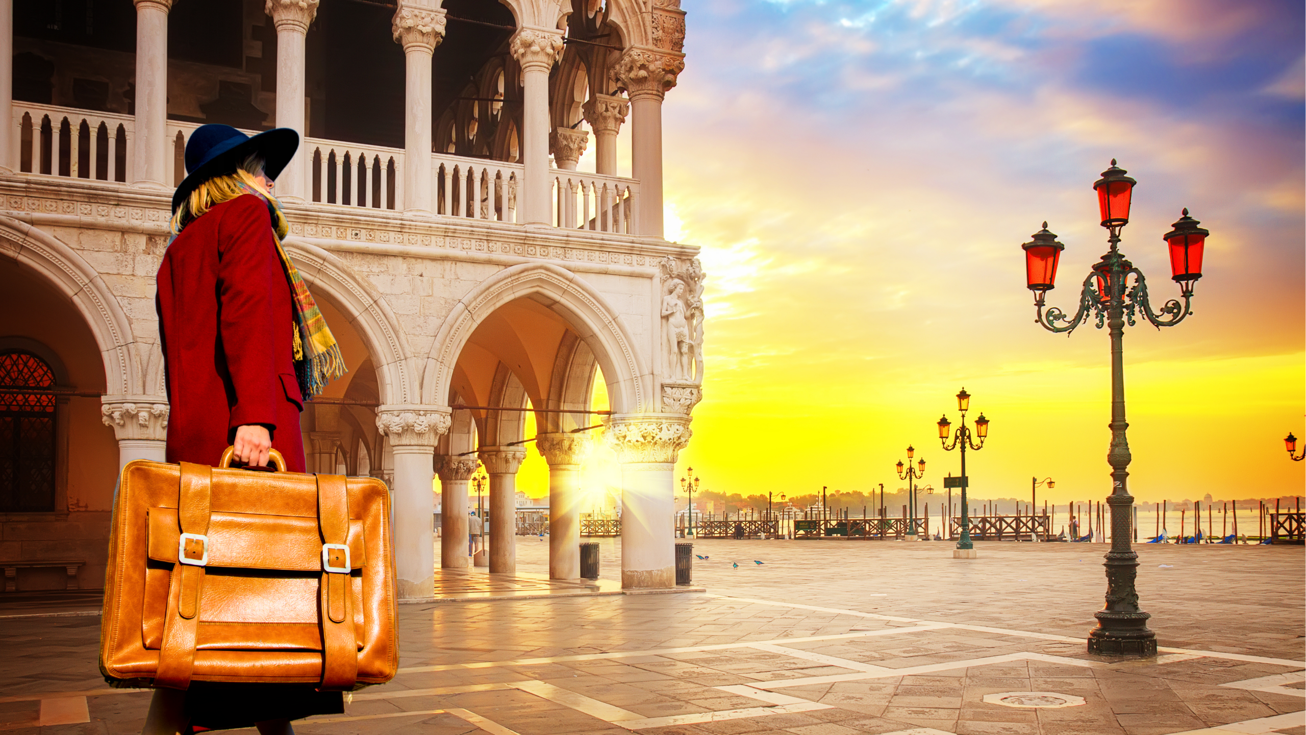 woman-in-piazza-san-marco-looking-for-luggage-storage-in-venice